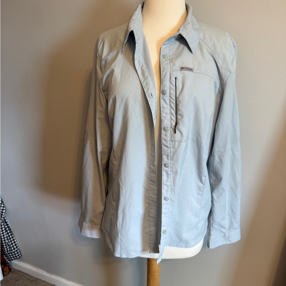 Light Blue Button-Up Sun Shirt/Jacket